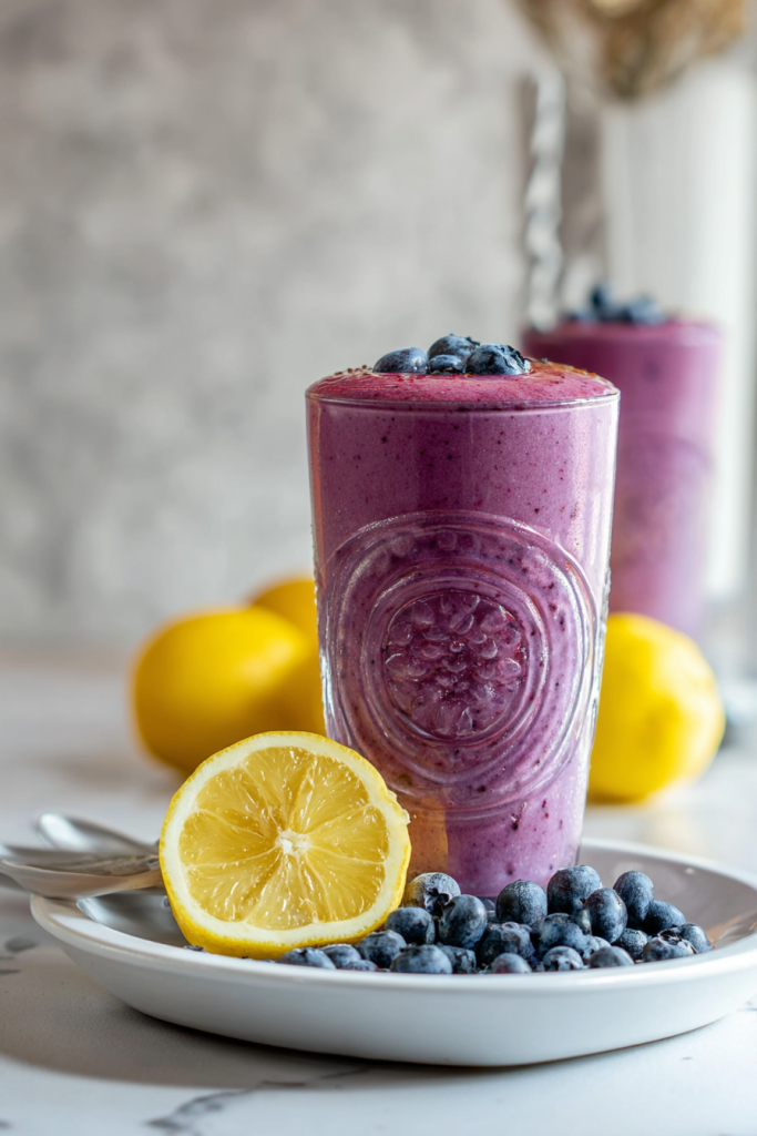 Healthy Lemon Blueberry Smoothie Packed with Antioxidants