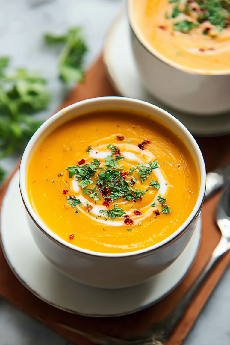 Spicy Butternut Squash and Sweet Potato Soup