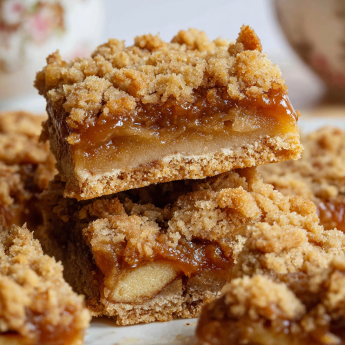 caramel apple crumb bars