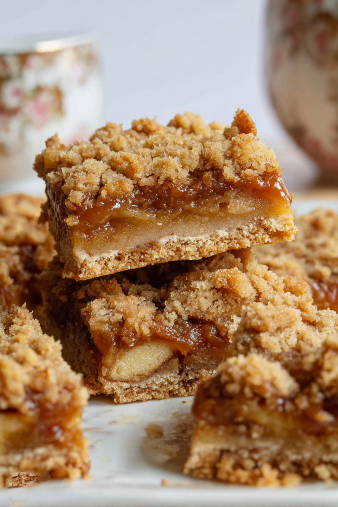 caramel apple crumb bars