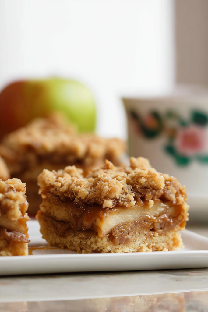 caramel apple crumb bars