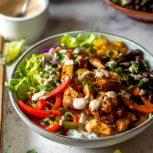 chicken fajita burrito bowl