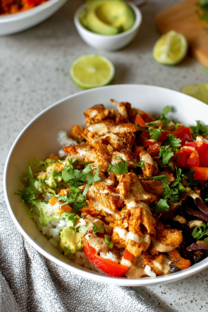 chicken fajita burrito bowl