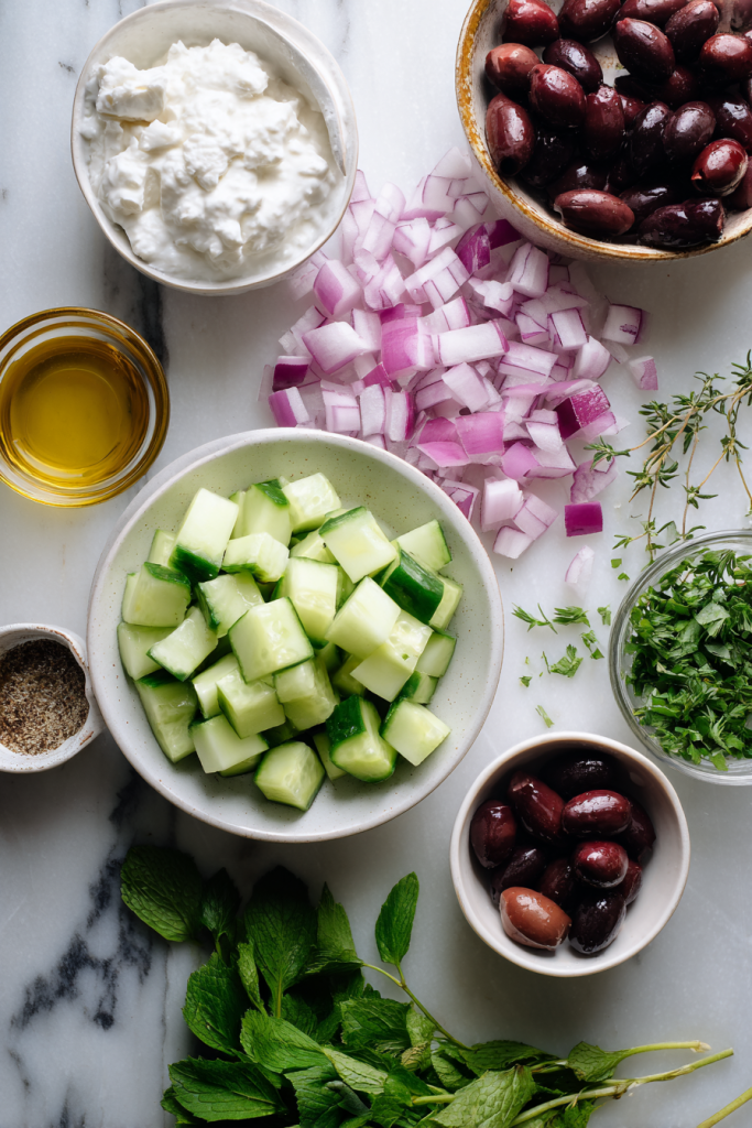 Greek ground chicken bowls