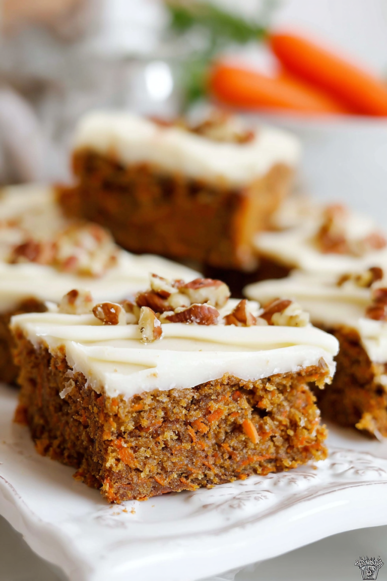 Carrot Cake Bars Recipe | Easy & Delicious Dessert | Savoring Tales