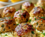 Greek Chicken Meatballs with Lemon Orzo Recipe (Easy!)