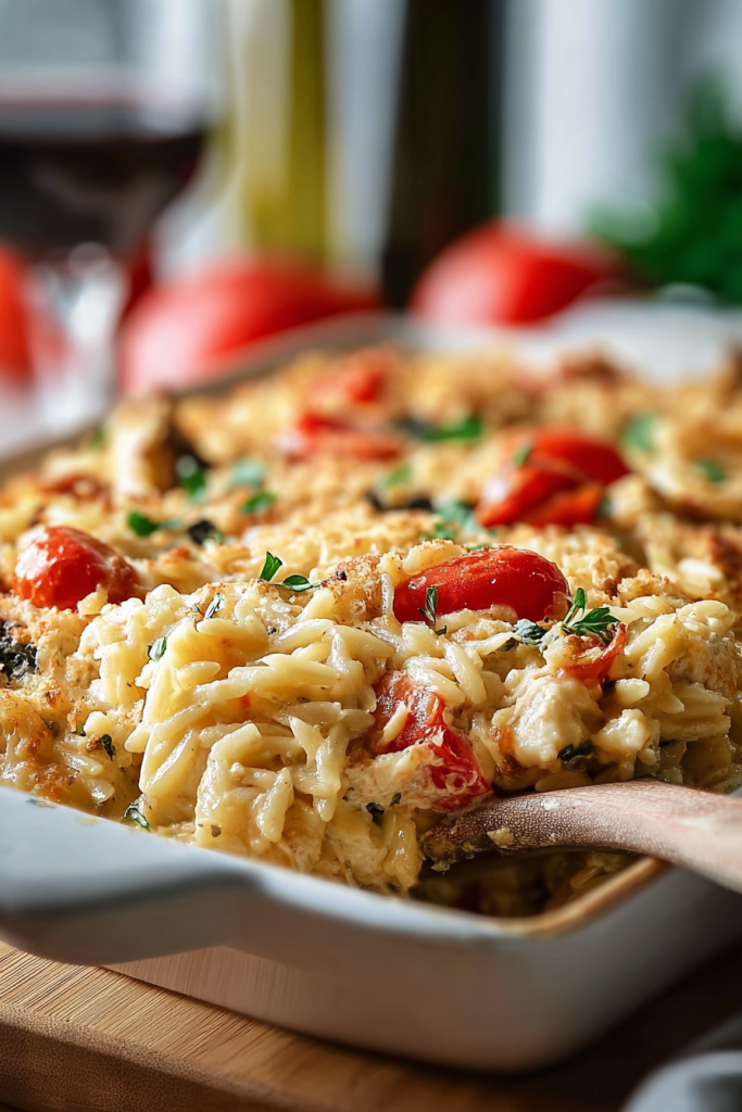 Orzo Tuscan Chicken Bake