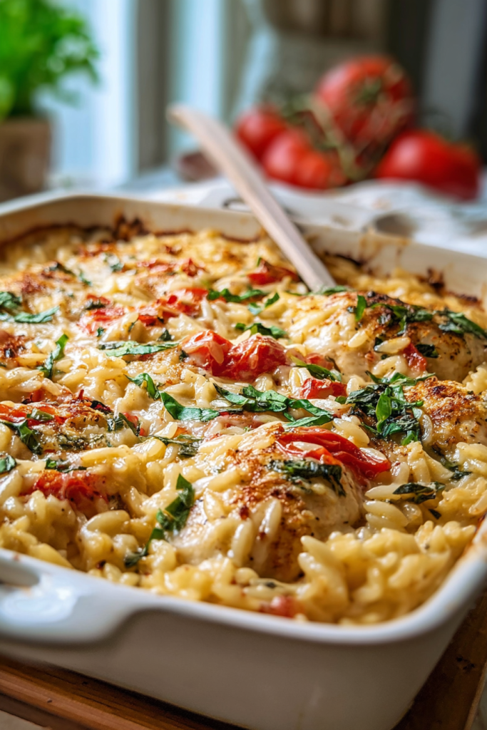 Orzo Tuscan Chicken Bake