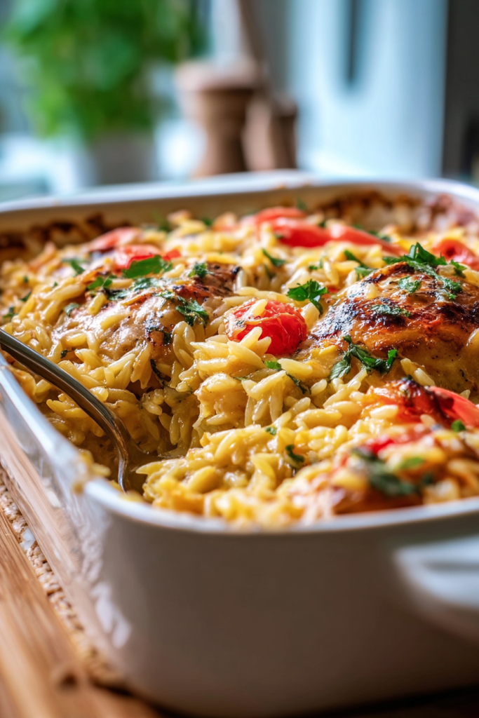 Orzo Tuscan Chicken Bake