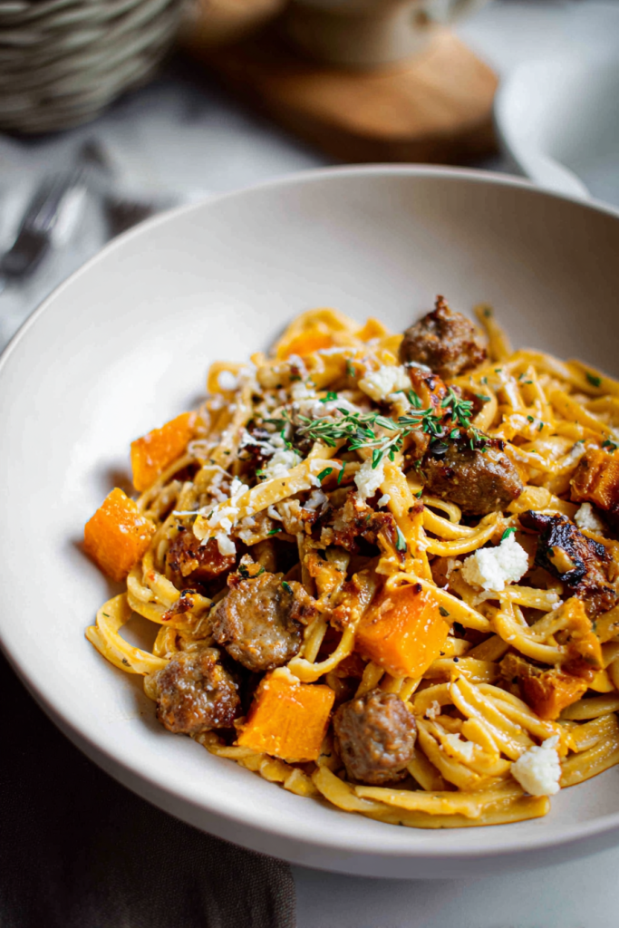 butternut squash sausage pasta