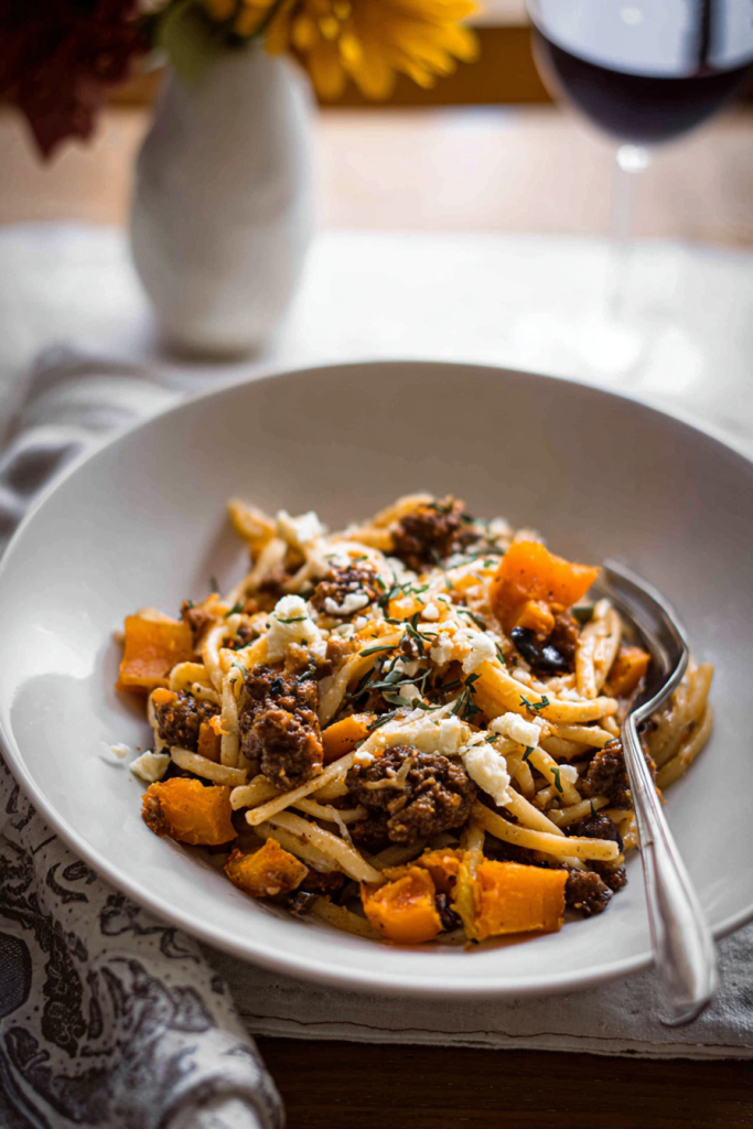 butternut squash sausage pasta
