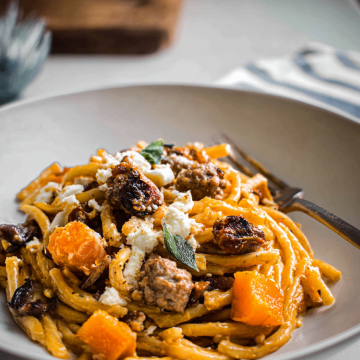 butternut squash sausage pasta