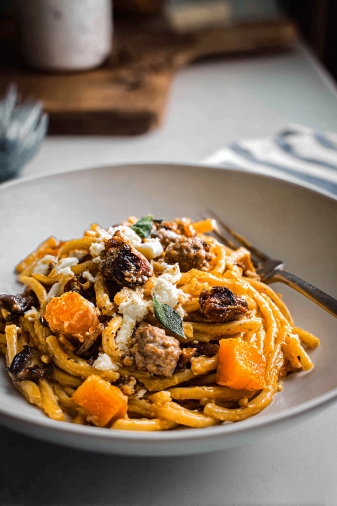 butternut squash sausage pasta