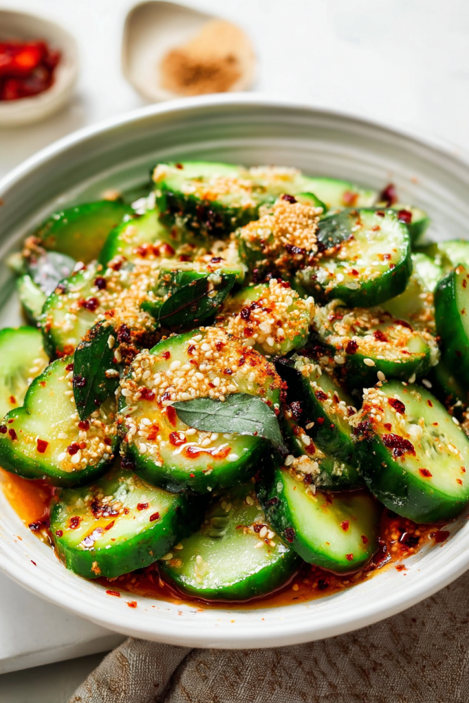 cucumber salad with chili oil
