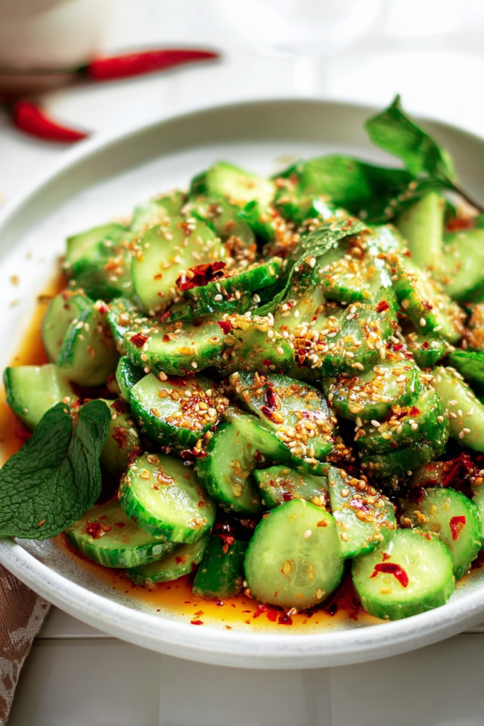 cucumber salad with chili oil