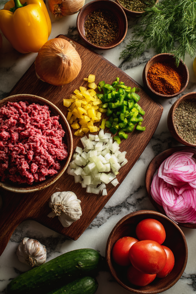 Mediterranean beef bowl