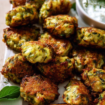 Greek Zucchini Tots with Feta and Mint Yogurt
