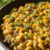 Salsa Verde Macaroni Beef Skillet