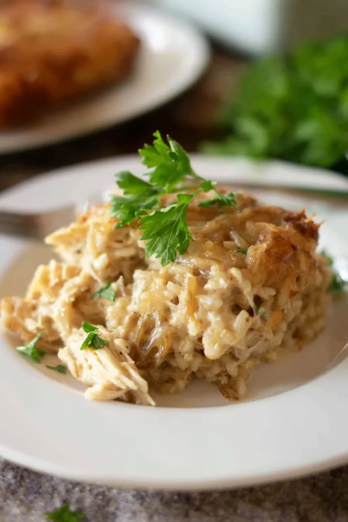 French Onion Chicken and Rice Bake